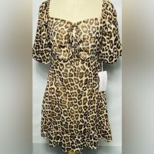 Rare Mimi Chica Animal Print Top with Gold Accents